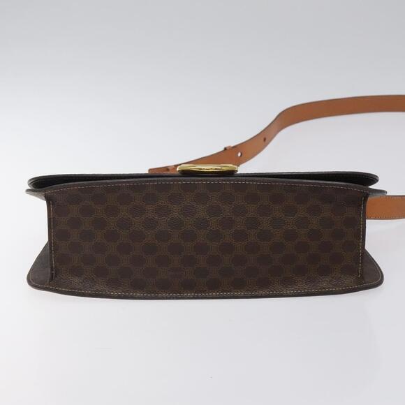 CELINE Macadam Canvas Shoulder Bag Pvc Leather Brown Gold - Picture 9 of 12